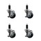 Service Caster 3'' Thermoplastic Rubber Swivel 1-1/4'' Expanding Stem Caster Set with Brake, 4PK SCC-EX20S314-TPRB-TLB-114-4 - alternate 1